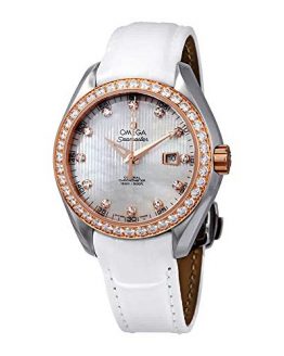 Omega Seamaster Aqua Terra Automatic Diamond White Mother of Pearl Dial Ladies Watch 231.28.34.20.55.002