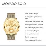 Movado Men's BOLD Thin Yellow Gold Chronograph Watch with a Printed Index Dial, Gold