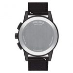 Movado Men's Museum Grey & Black Pvd Case with a Blue Dial on a Black Calfskin Strap