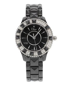 Christian Dior Women's Black Eight Analog Display Swiss Quartz Black Watch