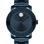 Movado Women's BOLD Iconic Metal Blue PVD Watch with a Flat Dot Sunray Dial, Blue (Model 3600388)