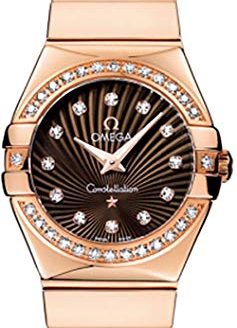 Omega Constellation Brown Dial 18k Rose Gold Luxury Watch 123.55.27.60.63.002