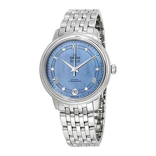 Omega De Ville Prestige Blue Mother of Pearl Diamond Dial Ladies Watch 424.10.33.20.57.001