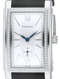 Tiffany & Co. Watch Grand Silver Dial Diamond Satin Belt