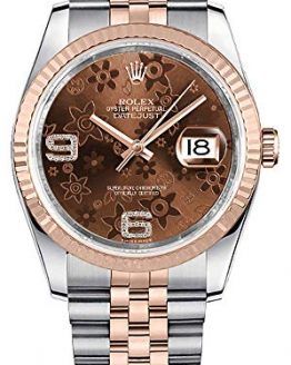 Rolex Datejust 36 Chocolate Dial with Floral Motif Luxury Watch Ref. 116231