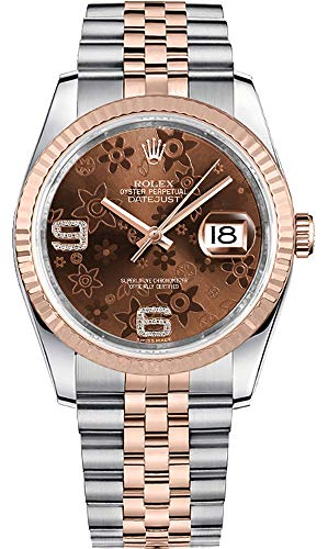 Rolex Datejust 36 Chocolate Dial with Floral Motif Luxury Watch Ref. 116231