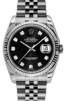 Rolex Datejust 36 116234 Black Dial with Diamonds Luxury Watch