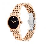 Movado Women's Red Label Rose Gold Watch with a Concave Dot Museum Dial, Gold/Pink (Model 607064)