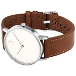 Movado Men's FACE Stainless Steel Case with a White Dial on a Cognac Leather Strap 3640001