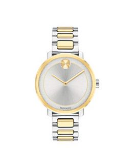 Movado Bold, Stainless Steel Case, Silver Dial, Two Tone Stainless Steel Bracelet, Women, 3600519