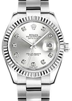 Rolex Lady-Datejust 26 Silver Dial with Diamonds Luxury Watch (ref. 179174)