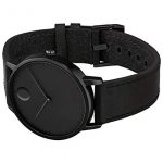 Movado FACE, Black Ion-Plated Stainless Steel Case, Black Dial, Black Leather Strap