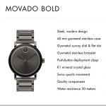 Movado Men's BOLD Evolution Gunmetal Watch with a Flat Dot Sunray Dial, Gold (Model 3600509)