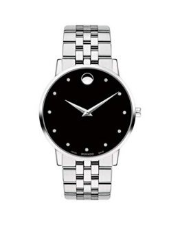 Movado Museum Classic, Stainless Steel Case, Black Dial, Stainless Steel Bracelet, Men, 0607201