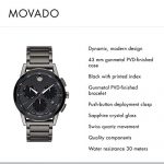 Movado Men's Museum Sport Chronograph Watch with a Printed Index Dial, Grey/Black (0607291)