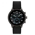 Movado Connect 2.0 Unisex Powered with Wear OS by Google Stainless Steel and Black Velcro Fabric Smartwatch, Color: Black (Model: 3660031)