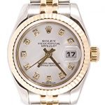 Stylish Rolex Lady-Datejust Steel & 18k Gold Watch with Jubilee Band and White Diamond Dial
