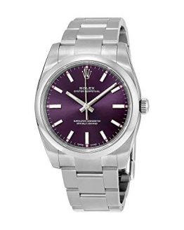 Rolex Oyster Prepetual Automatic Purple Grape Dial Stainless Steel Unisex Luxury Watch 114200RGSO