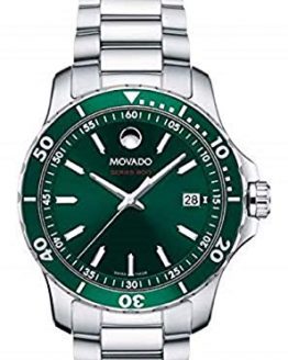 Movado Series 800, Stainless Steel Case, Green Dial, Stainless Steel Bracelet