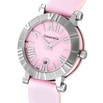 Effortless Elegance: Tiffany Atlas Lady Pink Dial Satin Strap Watch