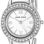 Anne Klein Women's Swarovski Crystal Accented Silver-Tone Bracelet Watch