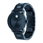 Movado Women's BOLD Iconic Metal Blue PVD Watch with a Flat Dot Sunray Dial, Blue