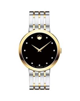 Movado Esperanza, Yellow Stainless Steel Case, Black Dial