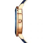 Swarovski Octea Lux Watch Leather Strap Blue Rose Gold Tone