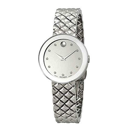 Movado Sapphire Diamond Silver Dial Ladies Watch 0607106
