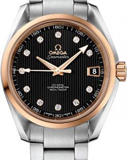 Omega Seamaster Aqua Terra Steel/Red Gold Black Dial Diamond Watch 231.20.39.21.51.003