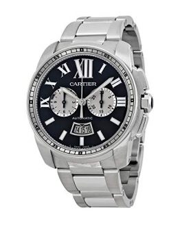 Cartier Calibre Men's Automatic Chronograph Watch with Stainless Steel Bracelet