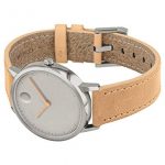 Movado FACE, Grey Ion-Plated Stainless Steel Case, Grey Dial, Tan Leather Strap, Women