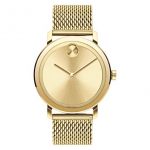 Movado Bold Evolution, Pale Yellow Gold Ion-Plated Stainless Steel Case, Pale Gold Dial, Pale Yellow Gold Ion-Plated Steel Mesh Bracelet, Men, 3600560
