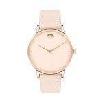 Movado FACE, Carnation Gold Stainless Steel Case, Light Pink Dial, Pink Leather Strap, 3640011