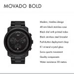 Movado Men's BOLD Large Metals Chronograph Watch with Printed Index Dial, Black (3600484)
