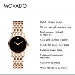 Movado Women's Red Label Rose Gold Watch with a Concave Dot Museum Dial, Gold/Pink (Model 607064)