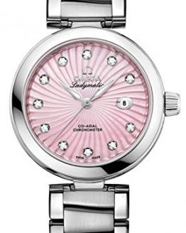 Omega DeVille Ladymatic Pink Dial with Diamond Markers Women's Watch 425.30.34.20.57.001