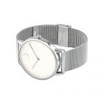 Movado FACE Stainless Steel Case, Mesh Bracelet, Optic White Dial, Men, 3640006