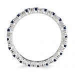 925 Sterling Silver Created Sapphire Diamond Band Ring