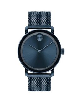 Movado Bold, Blue Stainless Steel Case, Blue Dial, Blue Steel Mesh Bracelet, Men, 3600610