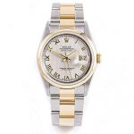 Box & Papers - Rolex Datejust 36 mm 16203 Yellow Gold & Stainless Steel - Ivory Dial - Oyster Bracelet - Men's Pre-Owned Watch (Certified Pre-Owned)