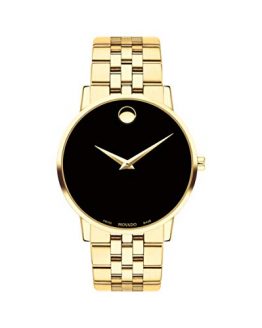 Movado Men's Museum Yellow Pvd Case with a Black Dial on a Yellow Pvd Bracelet (Model:0607203)