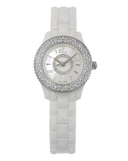 Dior VIII Mother of Pearl White Hi Tech Ceramic Diamond Ladies Watch
