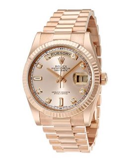 Rolex Day-Date Pink Dial 18K Everose Gold President Automatic Ladies Watch 118235PDP