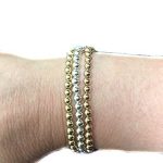Seven Seas Pearls Bead Stretch Elastic Bracelet 14k Gold Yellow