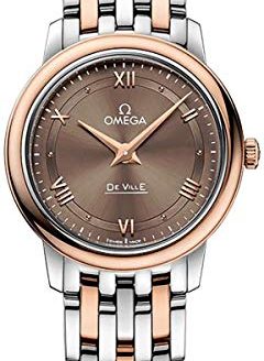 Omega DeVille Prestige Brown Dial Red Gold/Steel Womens Watch 424.20.27.60.13.001