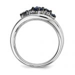 Elegance in White Gold: Diamond Sapphire Band Ring