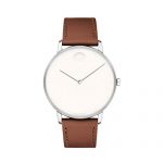 Movado Men's FACE Stainless Steel Case with a White Dial on a Cognac Leather Strap 3640001