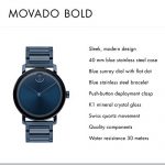 Movado Men's BOLD Evolution Blue PVD Watch with a Flat Dot Sunray Dial, Blue