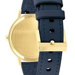 Movado FACE, Gold Ion-Plated Stainless Steel Case, White Dial, Navy Leather Strap